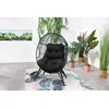 Image de Jane fauteuil oeuf sur pied en résine noir effet rotin