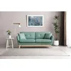 Image de Hoga canapé 3 places scandinave et 2 coussins en tissu vert d'eau