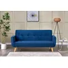 Image de Berlin canapé scandinave convertible 3 places en velours bleu nuit