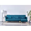 Image de Grace canapé d'angle réversible et convertible 4 places en tissu bleu canard