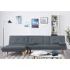 Image de Stockholm canapé scandinave convertible 5 places en tissu gris