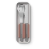 Image de Set de couverts inox avec boîtier rose