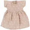 Image de Tenue pour poupée robe beige petits coeurs