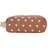 Image de Trousse double compartiment coeurs beige