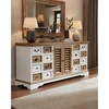 Image de Inda - grand buffet blanc et naturel en mindy massif 160 cm