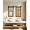 Image de Zara - miroir mural rectangulaire en bois massif et métal
