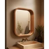 Image de Ligno - miroir mural salle de bain en bois massif de manguier