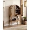 Image de Wine cabinet - meuble bar en bois massif de manguier avec cannage naturel