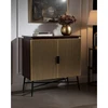 Image de Moon - petit buffet 2 portes finition laiton vieilli 74 cm