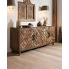 Image de Argylle - buffet bas en bois massif avec motif métal