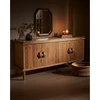 Image de Nara- buffet bas en bois massif de teck 190 cm - style asiatique