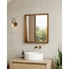 Image de Rovio - grand miroir mural rectangulaire en bois de manguier