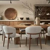 Image de Mila - lot de 2 chaises en tissu taupe et pieds métal