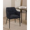 Image de Chacha - lot de 2 chaises en tissu noir et pieds métal