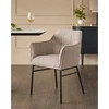 Image de Chacha - lot de 2 chaises en tissu taupe et pieds métal