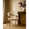Image de Soria - lot de 2 chaises salle à manger en tissu beige piétement finition bois