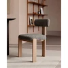 Image de Elani - lot de 2 chaises salle à manger en tissu gris piétement en bois blanchis
