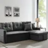Image de Malmo canapé d'angle 4 places convertible gris