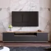 Image de Tyro meuble tv gris et bois 180 cm