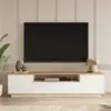 Image de Tyro meuble tv blanc et bois 180cm