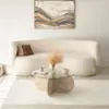 Image de Ribe table basse en bois effet pierre et plateau en verre