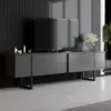 Image de Luxor meuble tv anthracite et noir 2 portes 180cm