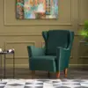 Image de Williams fauteuil à oreilles en velours vert