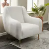 Image de Negan fauteuil blanc - pieds dorés