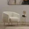Image de Garcia fauteuil bouclettes rond crème