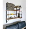 Image de Yomi etagère murale design en métal - 4 rangements - bois et noir