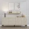 Image de Aura buffet effet travertin 180 cm 6 portes et étagère