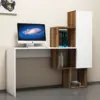 Image de Turku bureau fonctionnel 6 rangements - bois et blanc