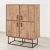 Image de Bresov buffet industriel en bois et métal - 4 portes - 8 rangements