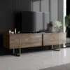 Image de Bearn meuble tv bois et or avec rangement 180 cm