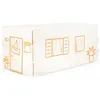 Image de Cabane de table maison orange et beige (90 x 200 cm)