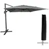 Image de Parasol déporté molokai carré 3x3m gris + housse