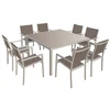 Image de Salon de jardin cagliari en textilène taupe 8 places - aluminium taupe