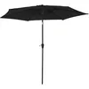Image de Parasol droit hapuna rond 2,70m de diamètre noir