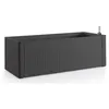 Image de Stefanplast Bac Ã Fleurs Ã RÃ©serve D'eau Natural Deluxe Anthracite 100 - 100x43xh33cm - 90 + 6,5l Dans La RÃ©serve