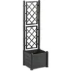 Image de Bac A Fleur CarrÃ© Italia Avec Treillis - 30l - Plastique - Anthracite