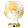 Image de Globe terrestre lumineux design blanc or sur socle dorÃ©