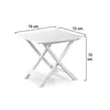 Image de Mesa Resina Plegable Blanca 79x72x70 Cm.