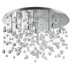 Image de Ideal Lux Neve - Pendentif Affleurant Au Plafond Ã 12 Ampoules Ã Bulles En Verre Semi-SoufflÃ©, Chrome, G9