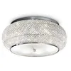 Image de Ideal Lux Pasha' - Plafonnier Ã 10 Ampoules Au Chrome, Cristal, E14