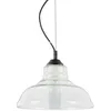 Image de Ideal Lux Bistro' - Plafonnier Ã 1 Ampoule En Forme De DÃ´me, Plaque De Verre SoufflÃ© Transparent Noir, E27