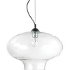 Image de Ideal Lux Bistro' - Luminaire Suspendu Ã 1 Ampoule En Forme De DÃ´me En Verre SoufflÃ© Noir Rond, E27