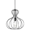 Image de Ideal Lux Ampolla - Plafonnier Ã 1 LumiÃ¨re, Style Cage Noir Mat, E27