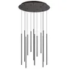 Image de Ideal Lux Filo Plafonnier DÃ©coratif Ã 12 Grappes De Gouttes Noir 3000k