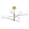 Image de Ideal Lux Equinoxe Plafonnier Semi-Affleurant Ã 8 Bras Multiples En Laiton