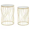 Image de Lot de 2 tables basses en mÃ©tal et miroir dorÃ©s Ã Â¿ 38x55-33x50 cm